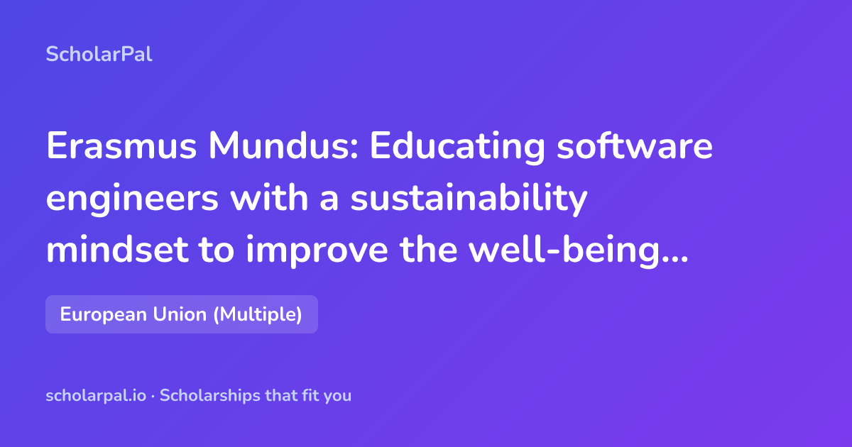 Erasmus Mundus: Educating software engineers with a sustainability ...