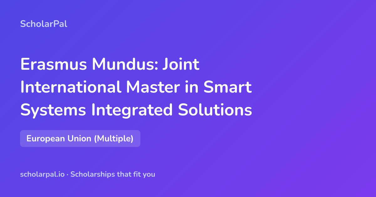 Erasmus Mundus: Joint International Master in Smart Systems Integrated ...
