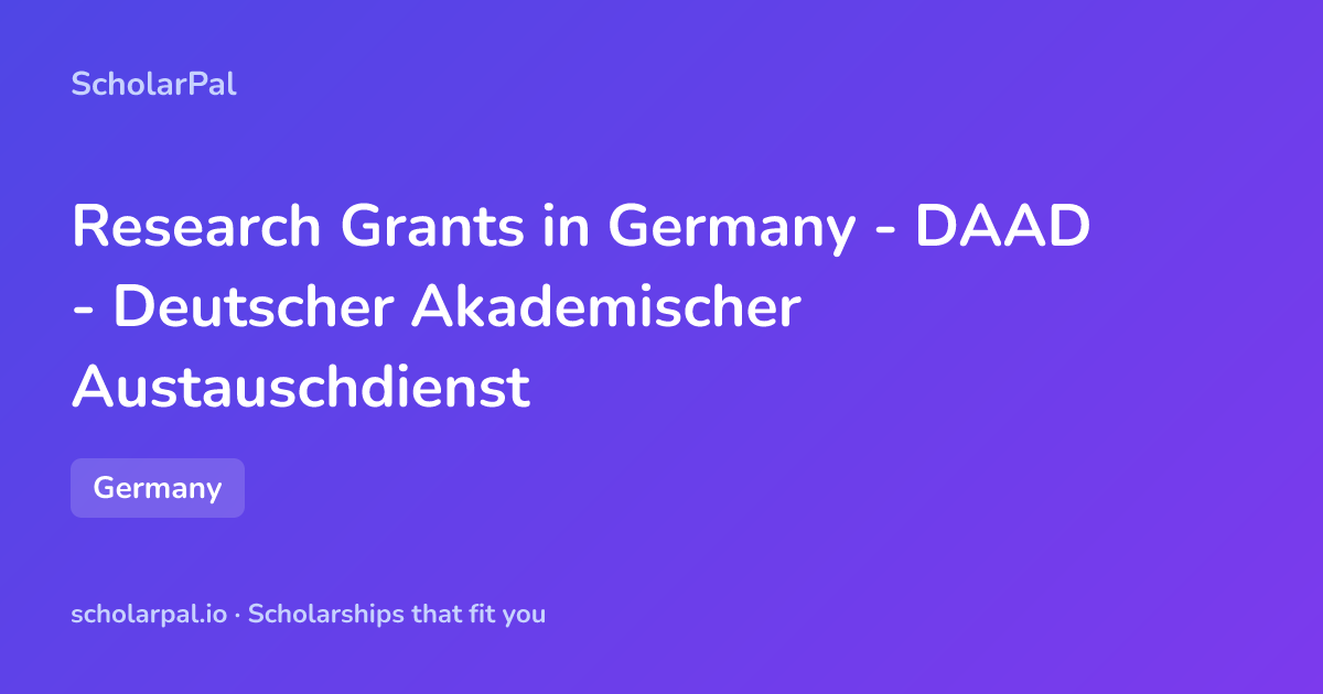 Research Grants in Germany - DAAD - Deutscher Akademischer ...